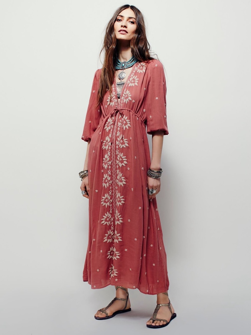FP Embroidered Fable Midi Dress